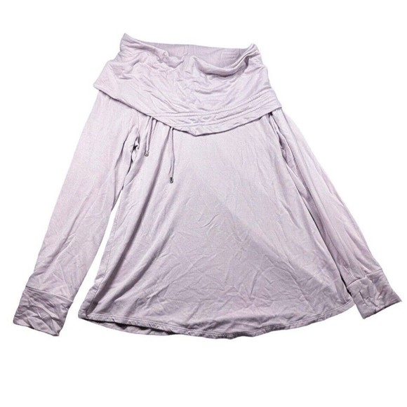 Soft Surroundings Pink‎ Cowl Neck Drawstring Tunic Top Sweater Womens Size M - Picture 1 of 7